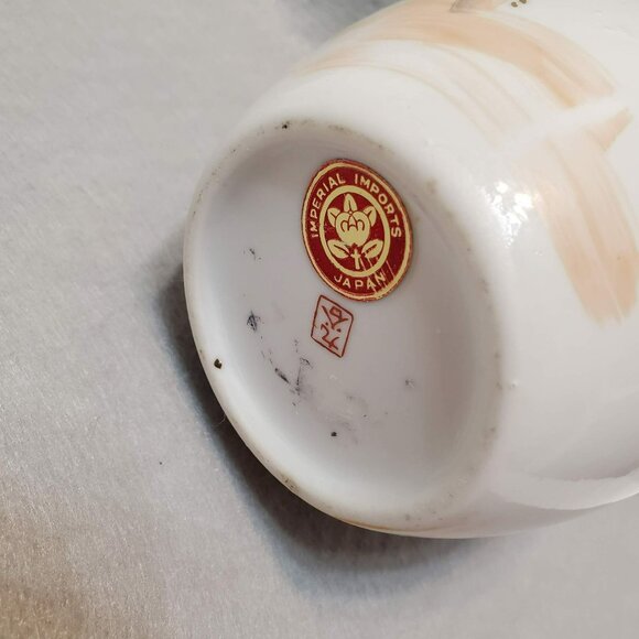 Vintage Kutani Ware Vase by Imperial, Floral Japanese Porcelain Dogwood Flower - Picture 5 of 7